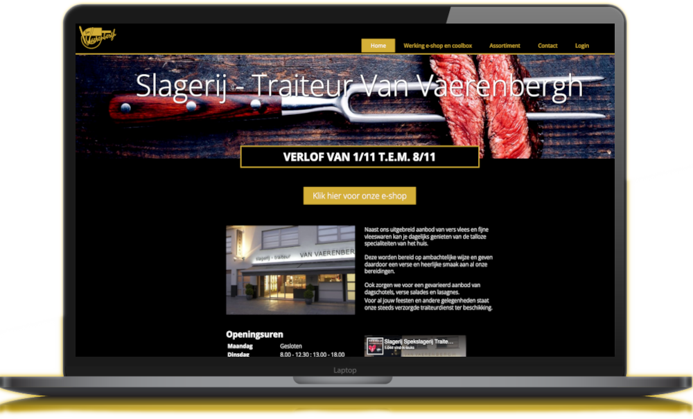 Slagerij Van Vaerenbergh e-shop screenshot